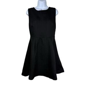 Anthropologie Dress Womens Large Black Bird Cage Open Back Mini Fit and Flare